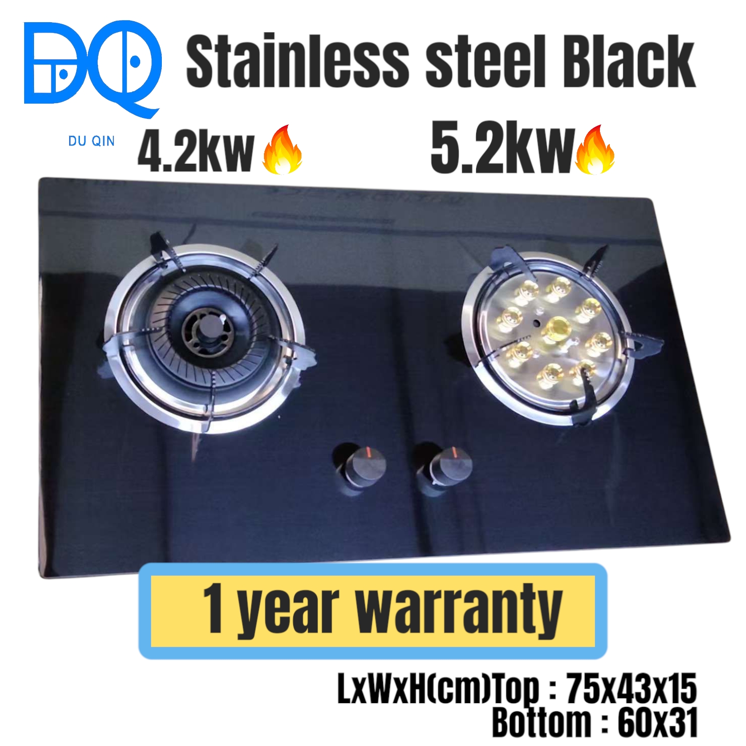 Stainless Steel Built-in Hob Gas Cooker Stove Dapur Gas