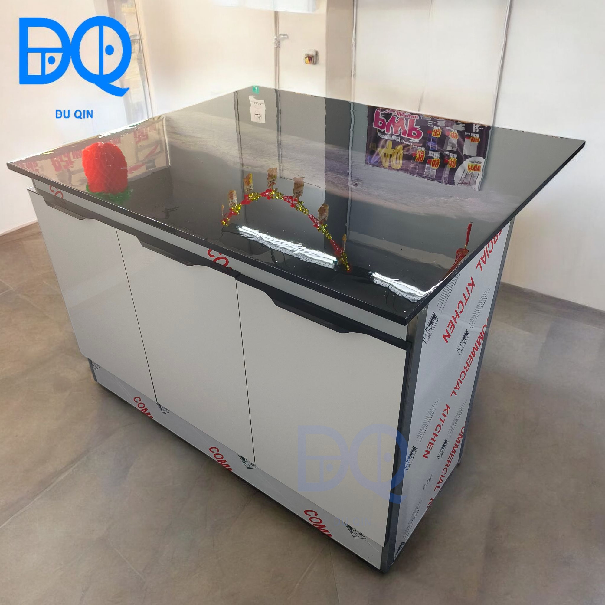 Du Qin Custom Made Design Epoxy Kitchen Island Epoxy Table Kabinet Dapur